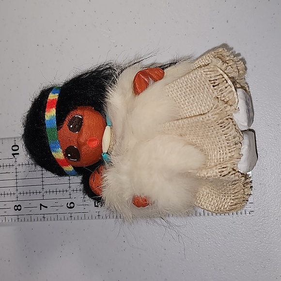 Native American Indian Woman & baby Paper Mache Doll Apache Handmade Vintage - Picture 6 of 10